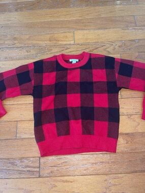 Red & Black Buffalo Check Crewneck Sweater